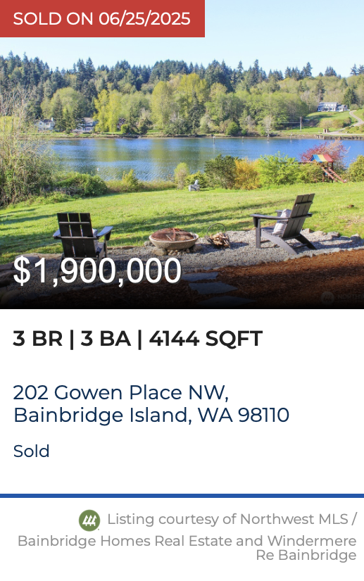 202 Gowen Place NW Sold by Jen Pells Windermere Bainbridge